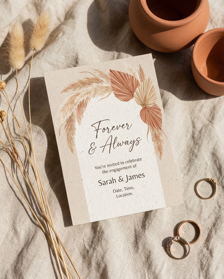 boho pampas arch photo