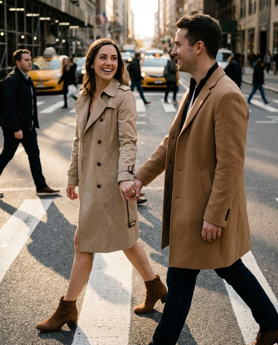 candid street crossing photo