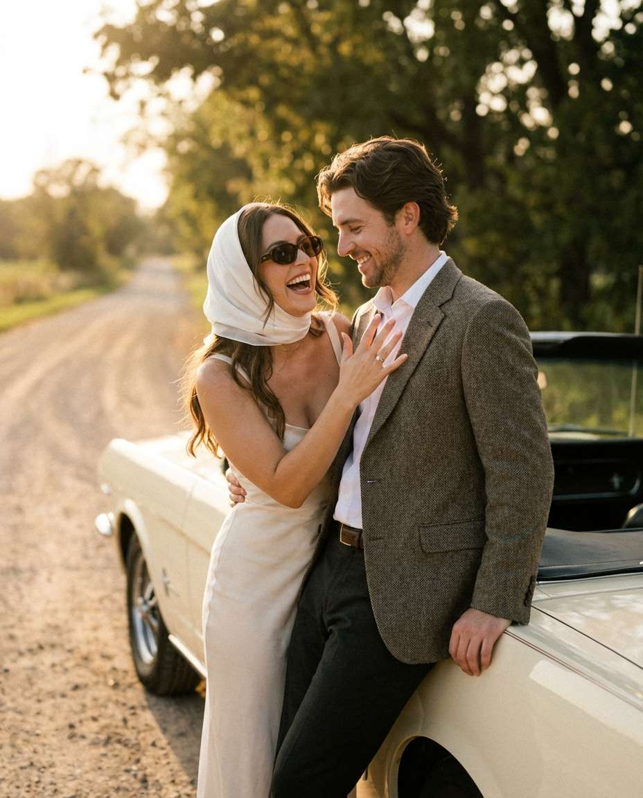 vintage car getaway photo