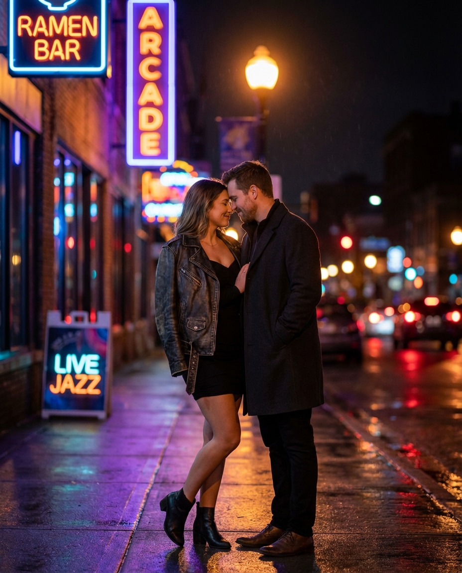 city night bokeh photo