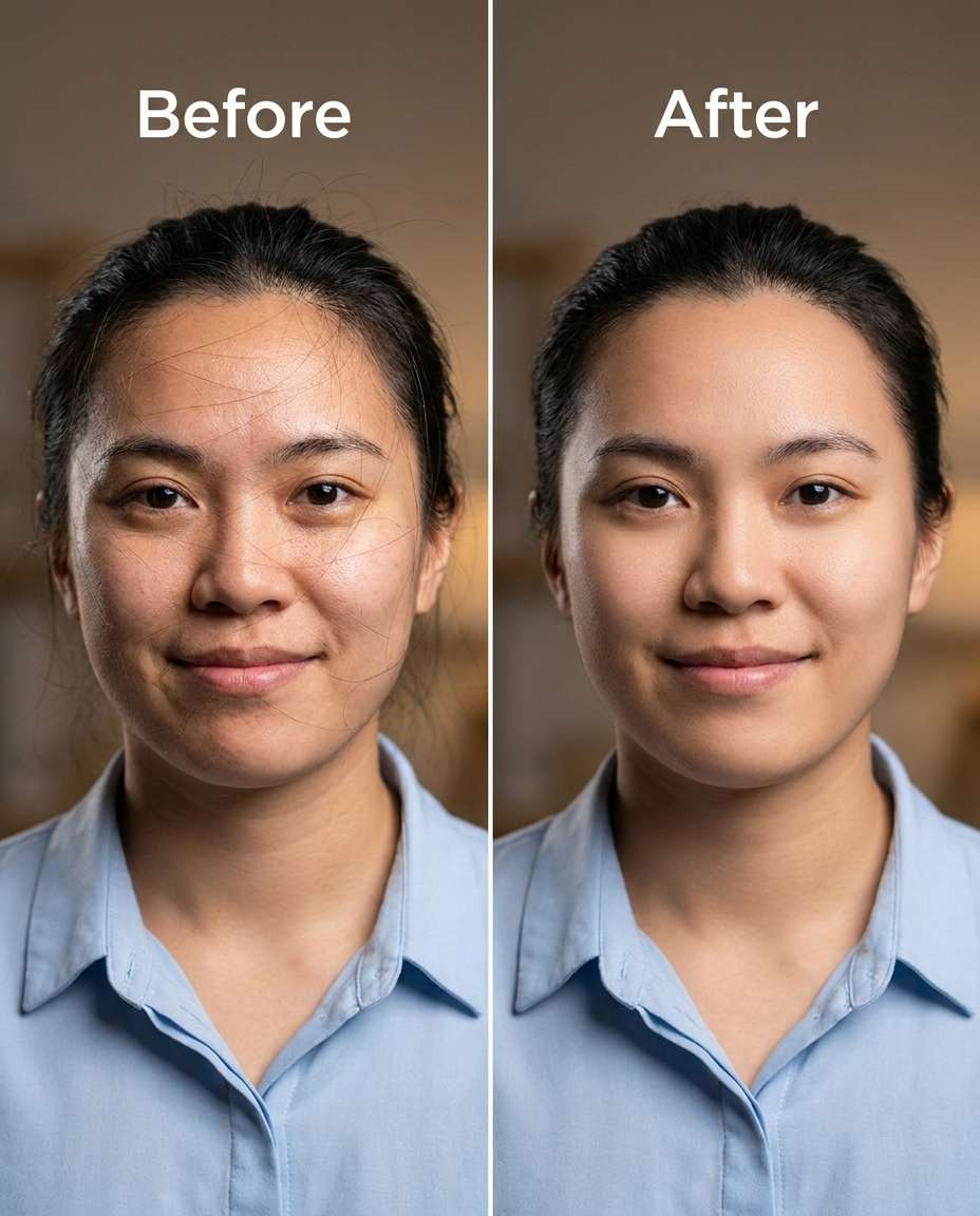 stray hair cleanup photo