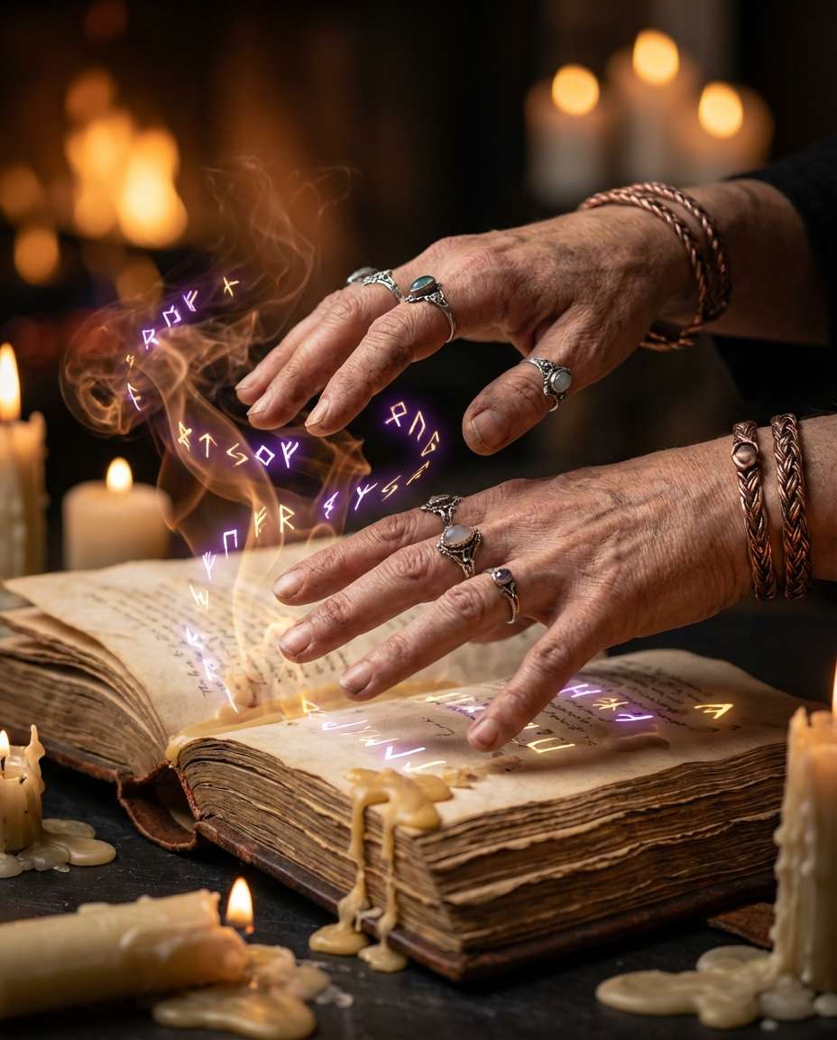 hands casting spell photo
