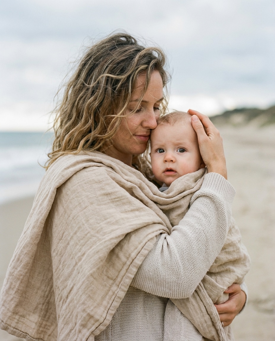 mom and baby closeup photo