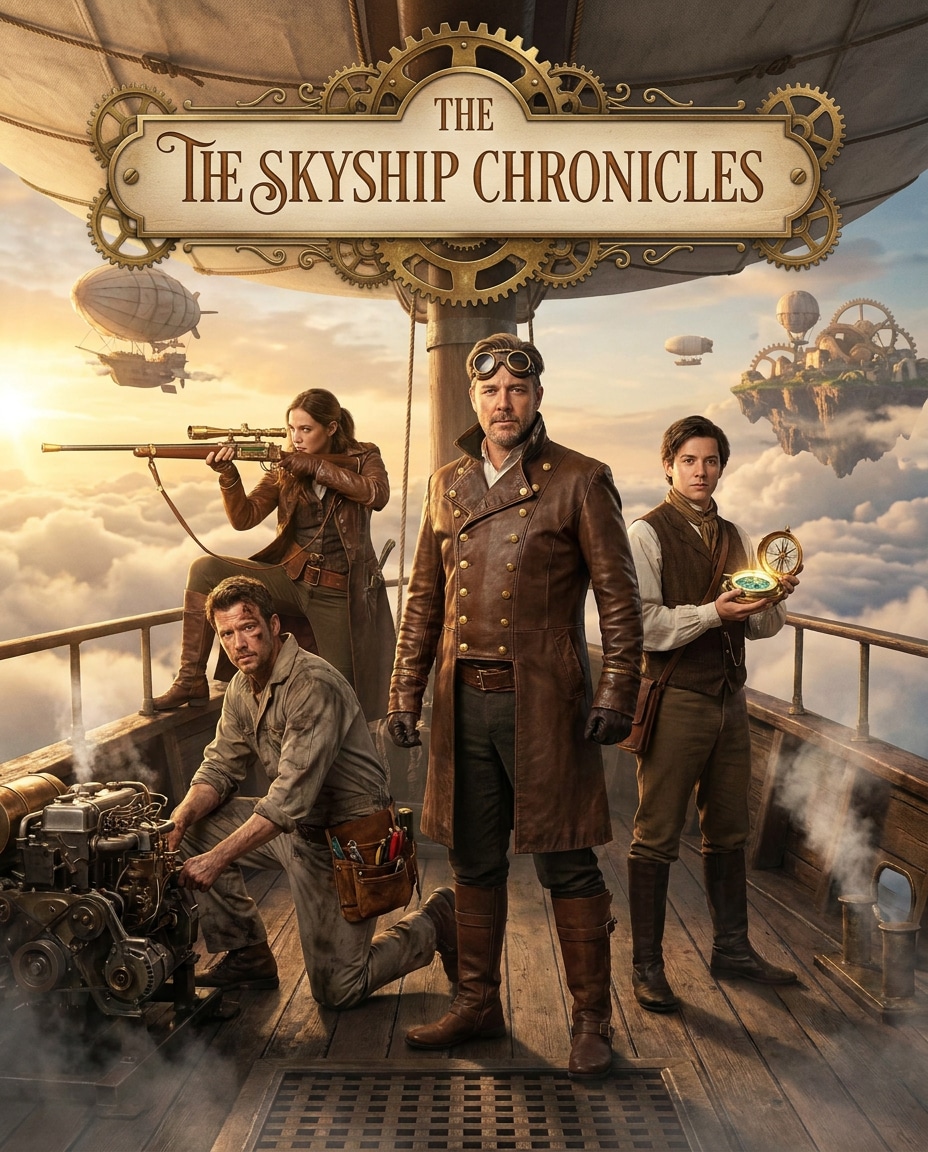 steampunk skyship crew photo