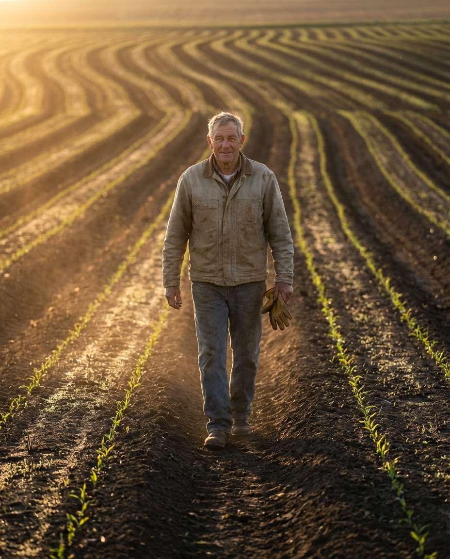 spring planting rows photo