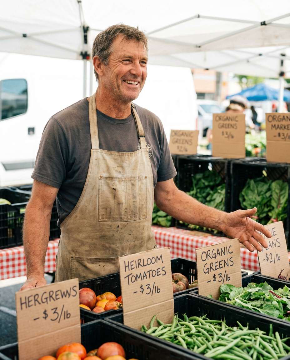 market stall portrait photo