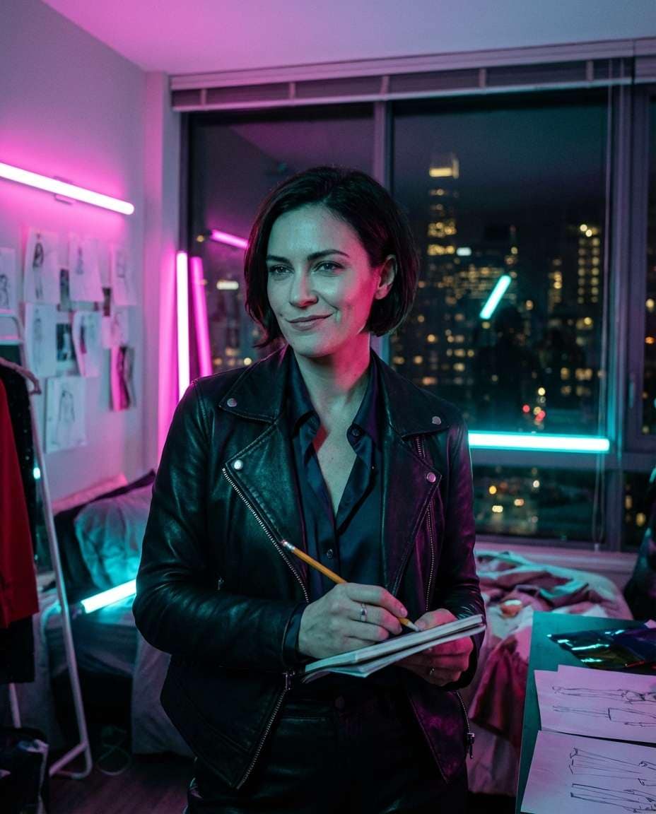 neon night studio photo