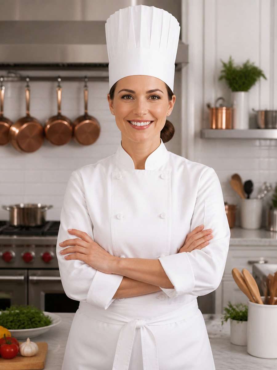 Traditional Chef Hat Portrait photo