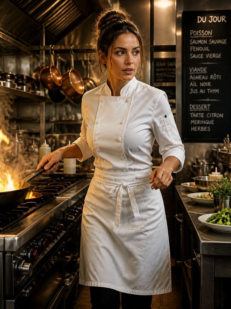 High-Energy Kitchen Action Portrait photo