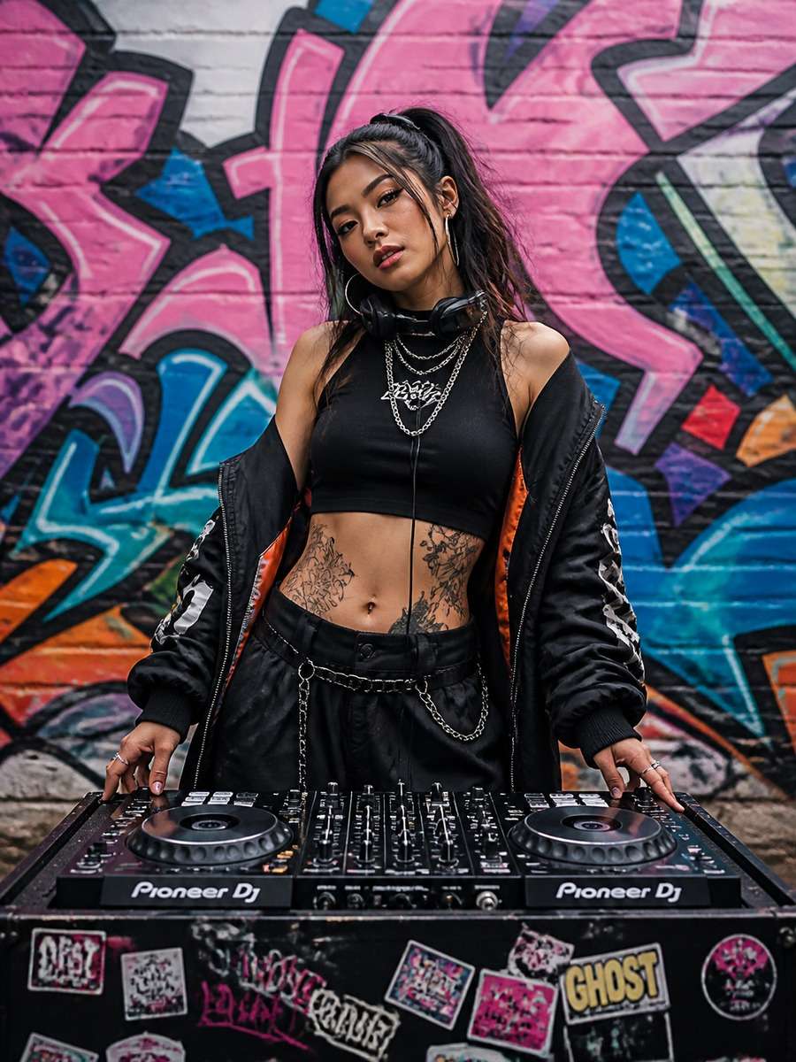 Urban Graffiti DJ Portrait photo