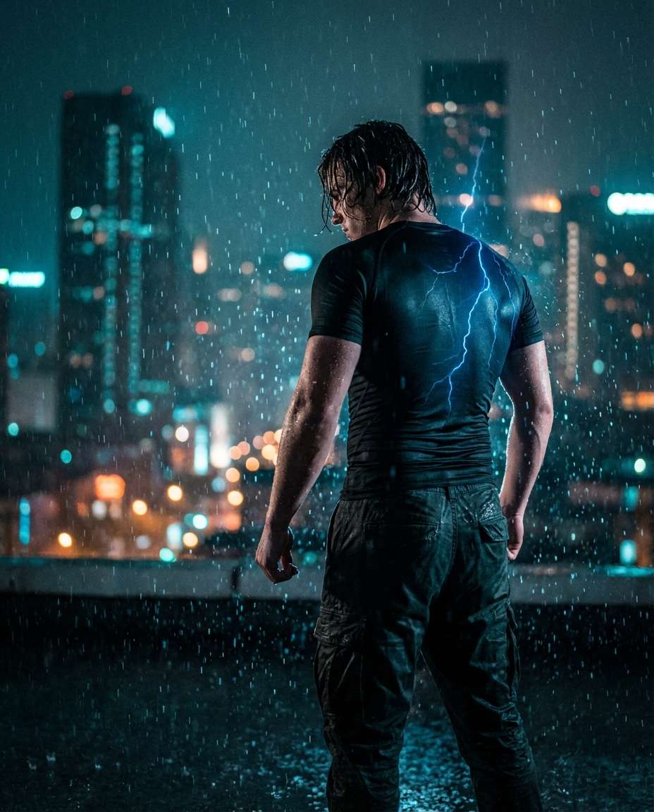 rooftop rain duel photo