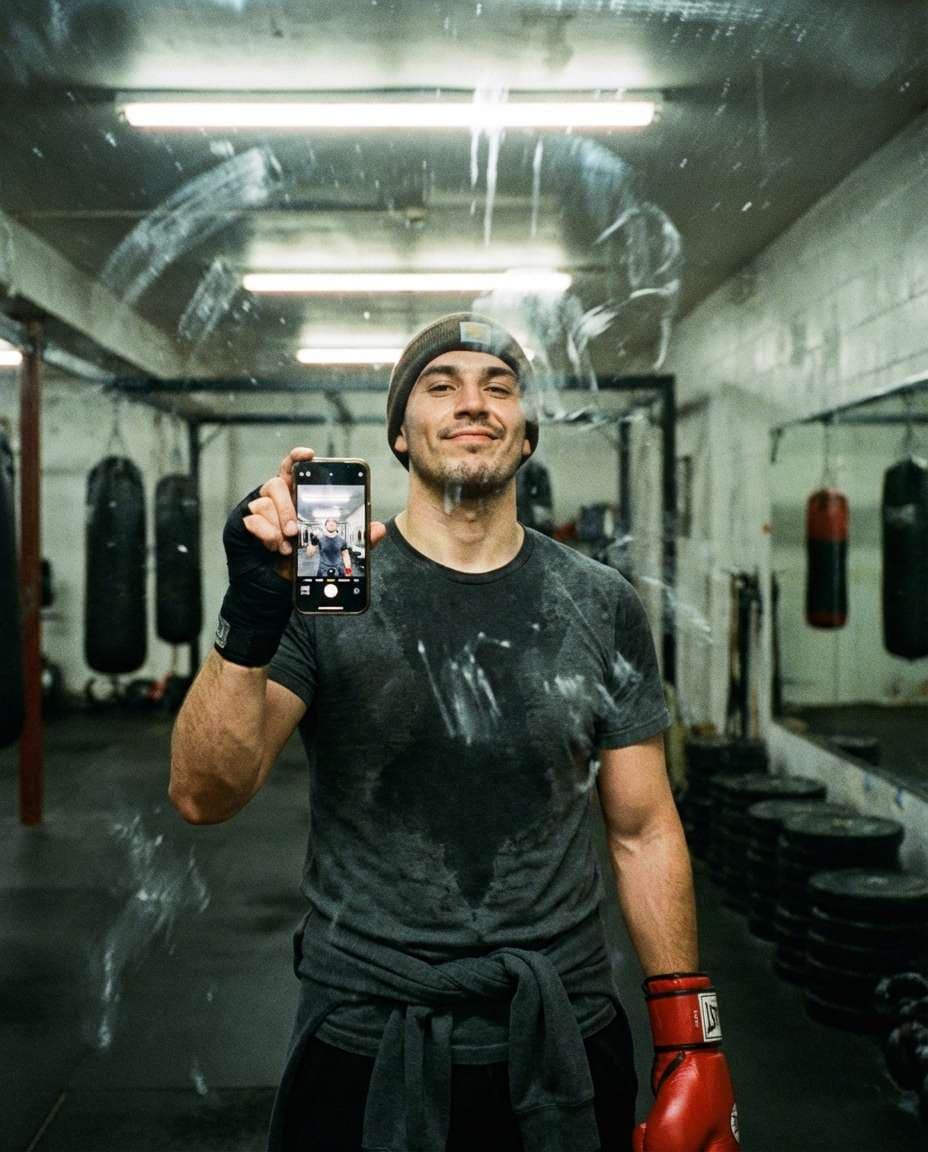 gym mirror confidence photo