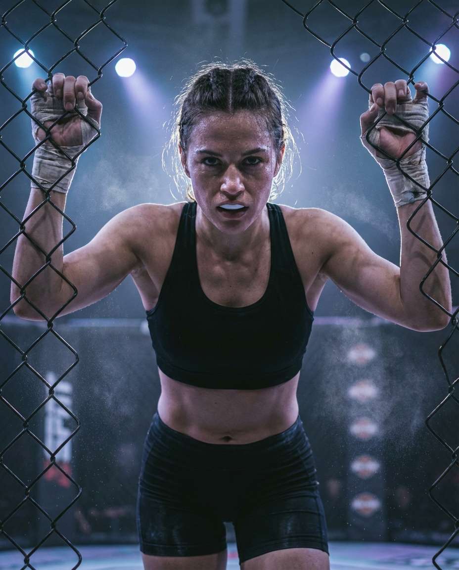 mma cage stare photo