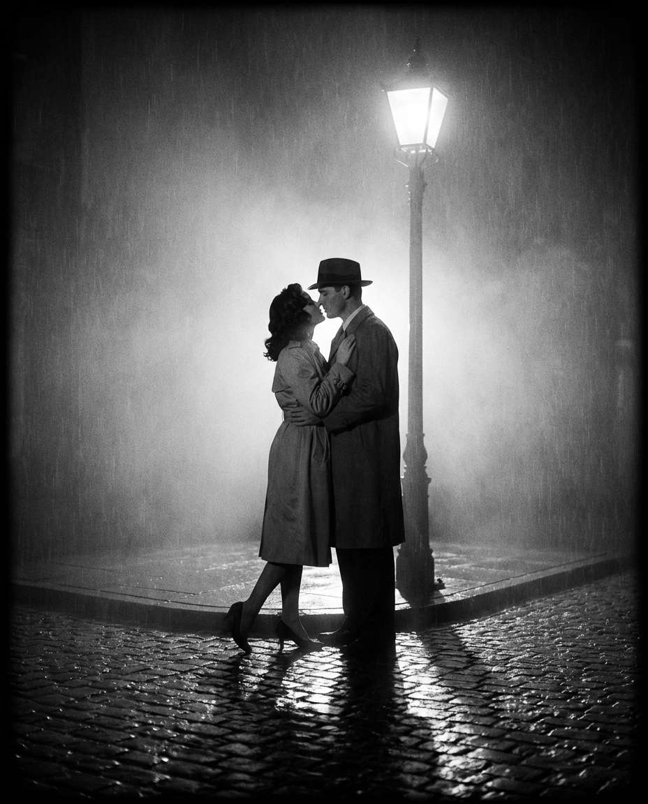 streetlamp kiss photo