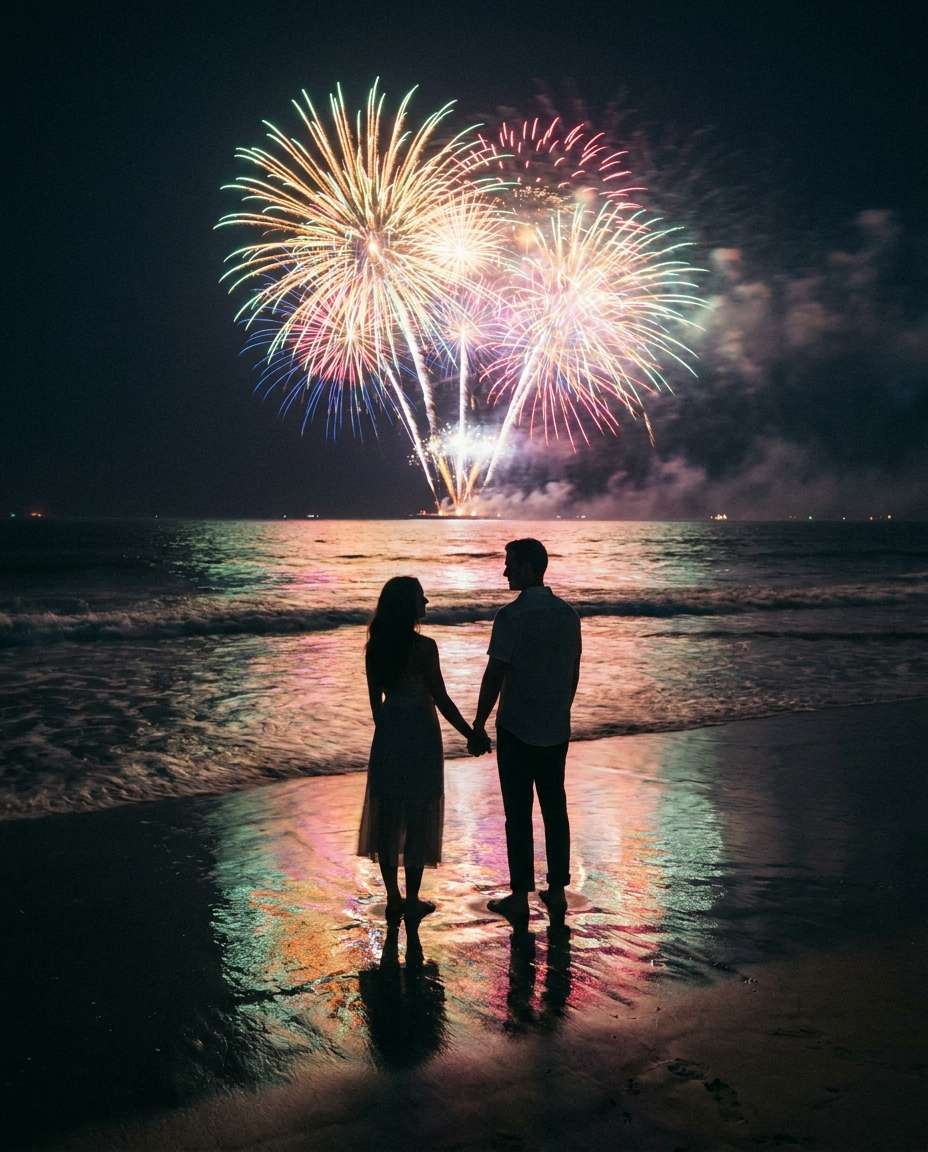 silhouette on the beach photo