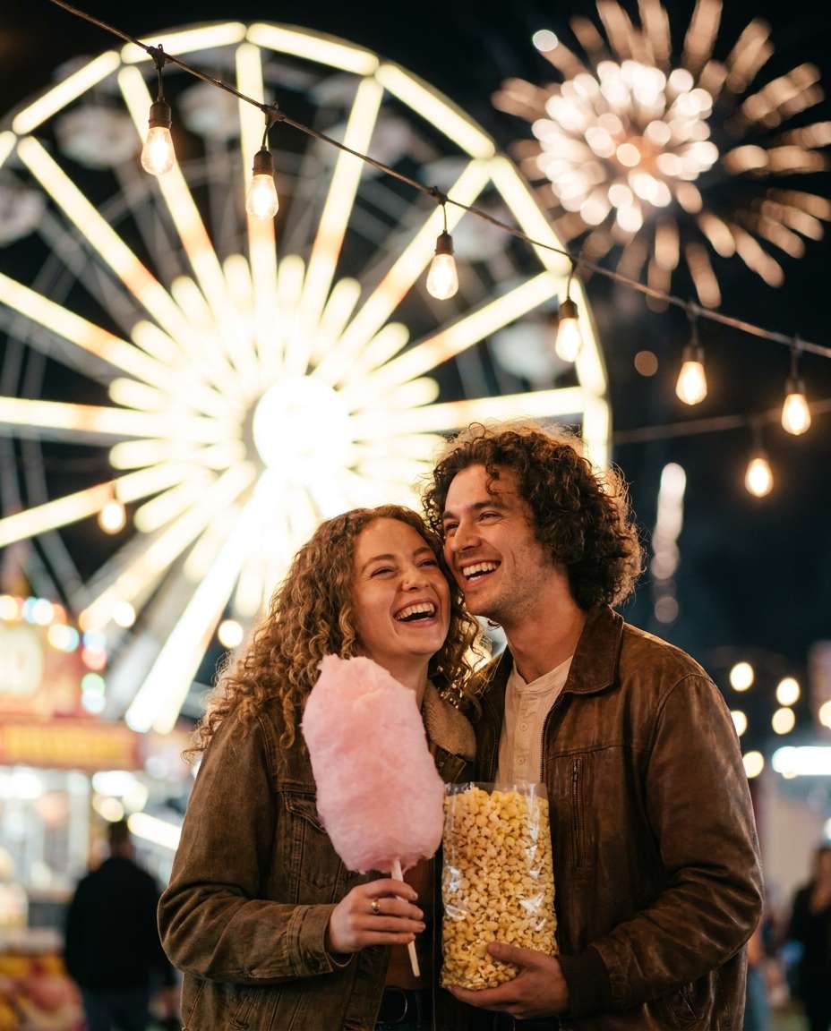 ferris wheel fireworks photo