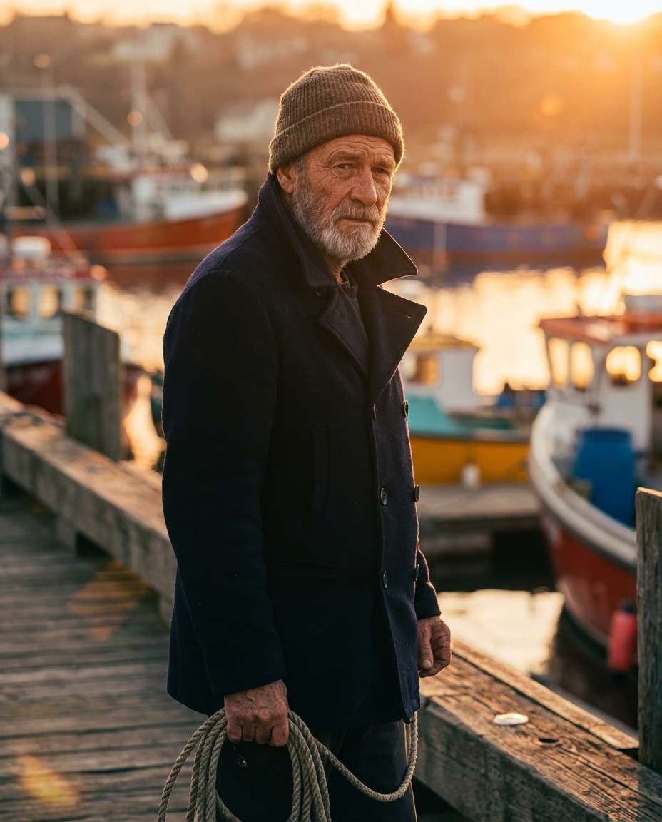 golden dock portrait photo