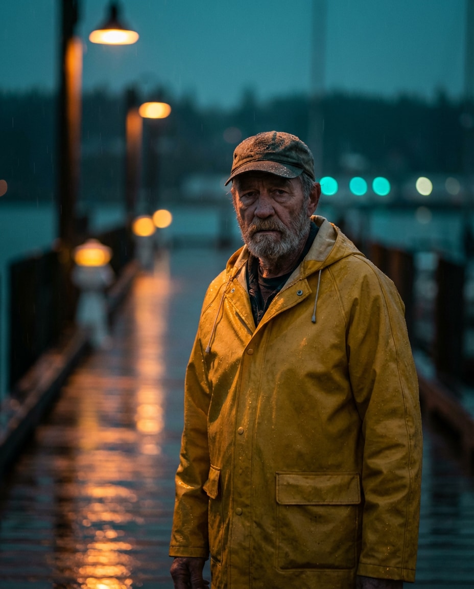 rainy pier reflection photo