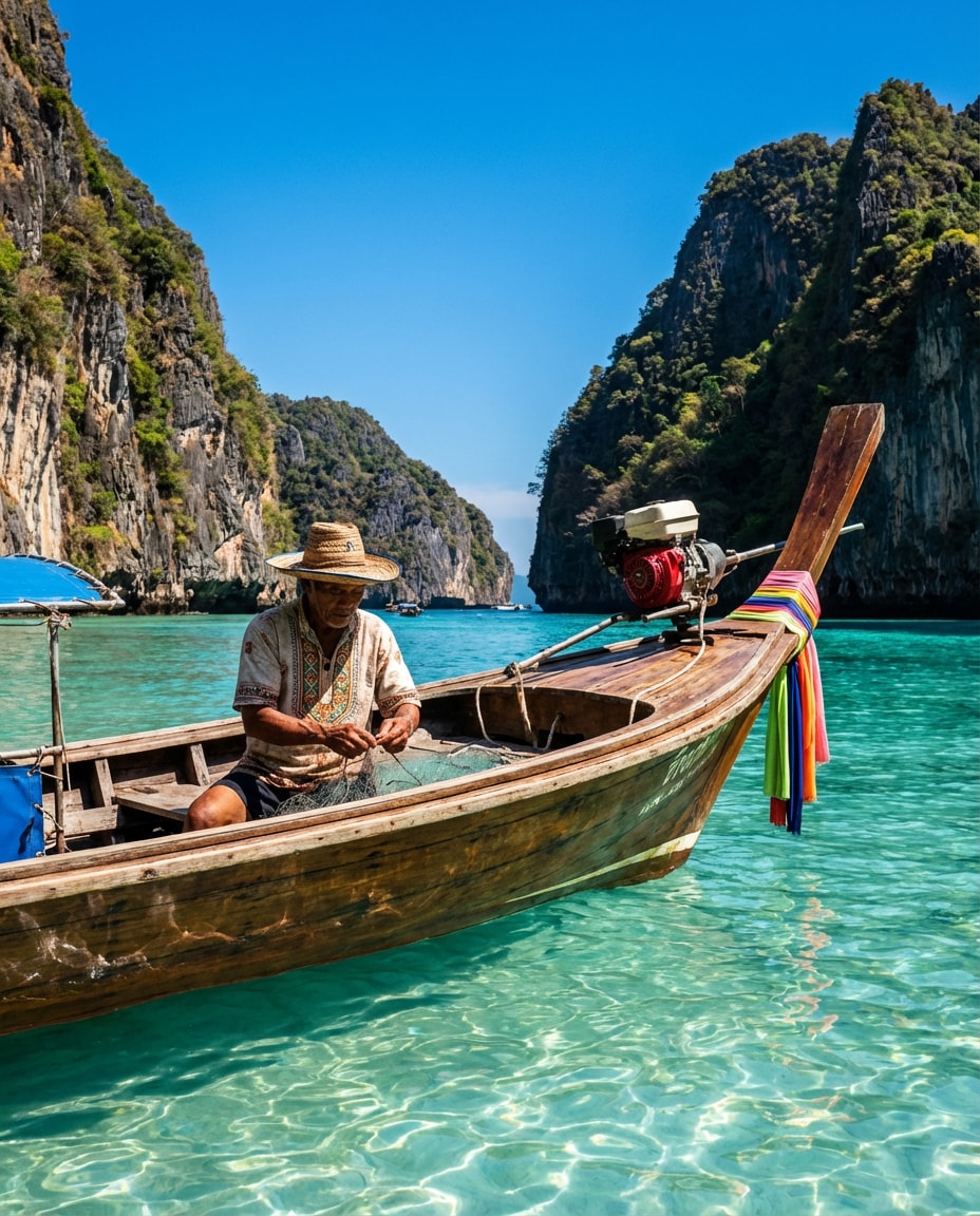 tropical longtail boat photo