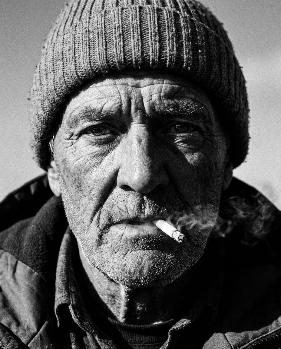 black and white grit photo