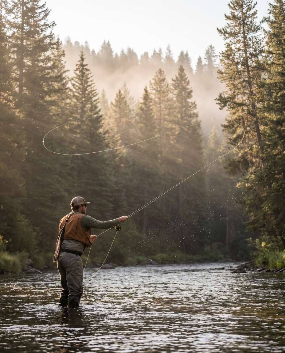 fly fishing river photo