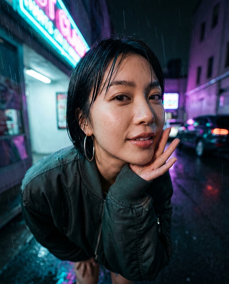neon alley closeup photo