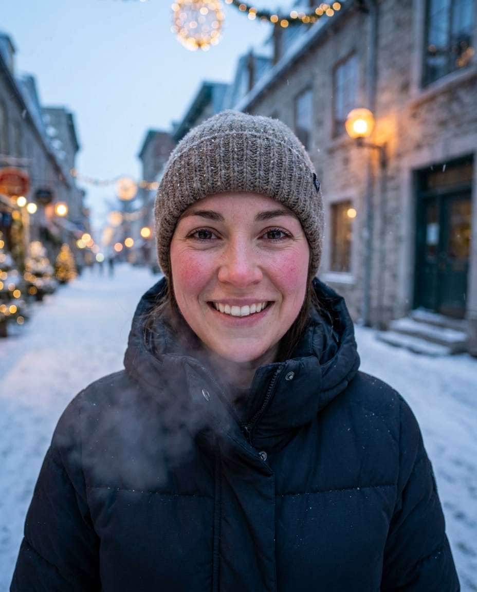 snowy street cozy photo