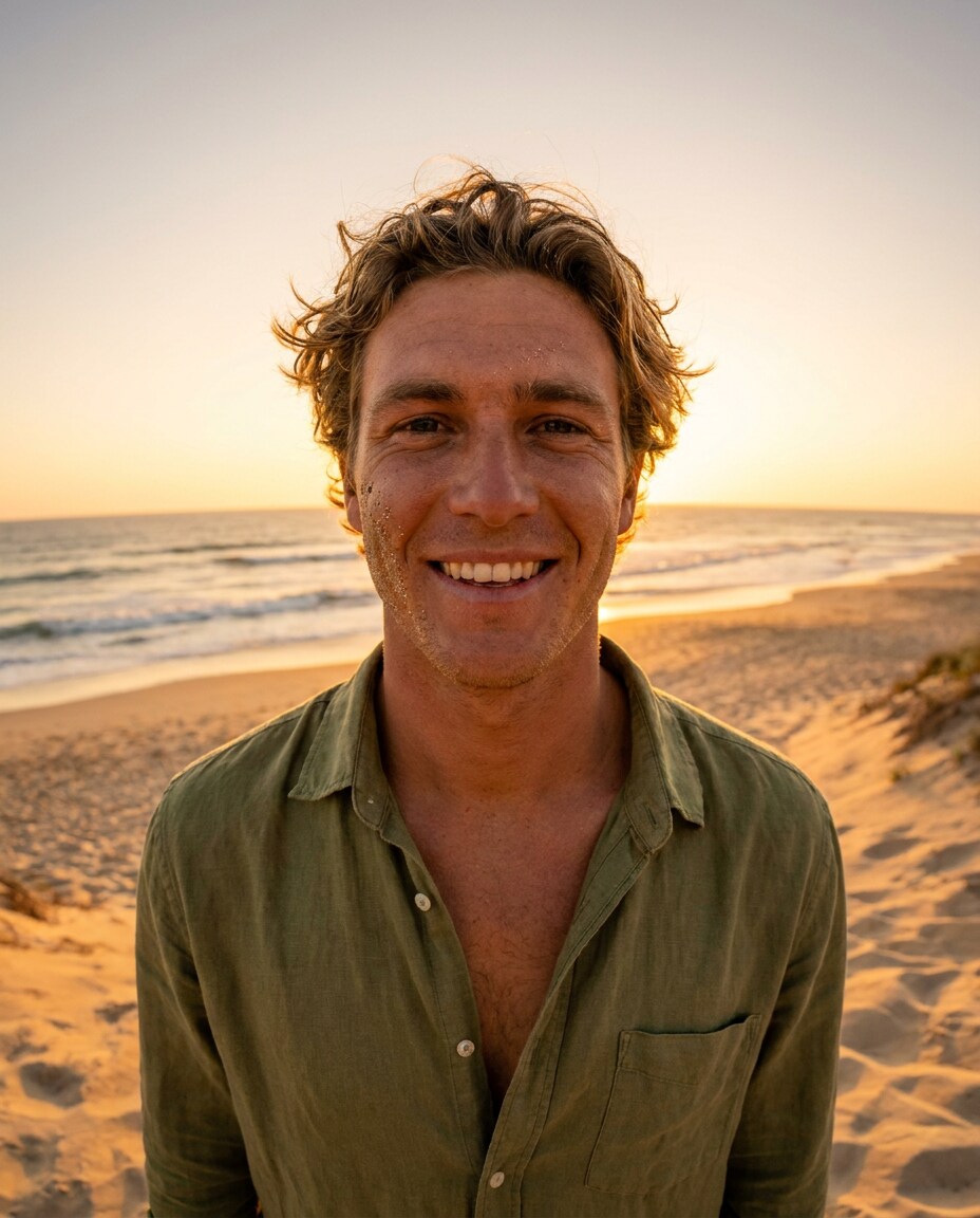 beach golden hour photo