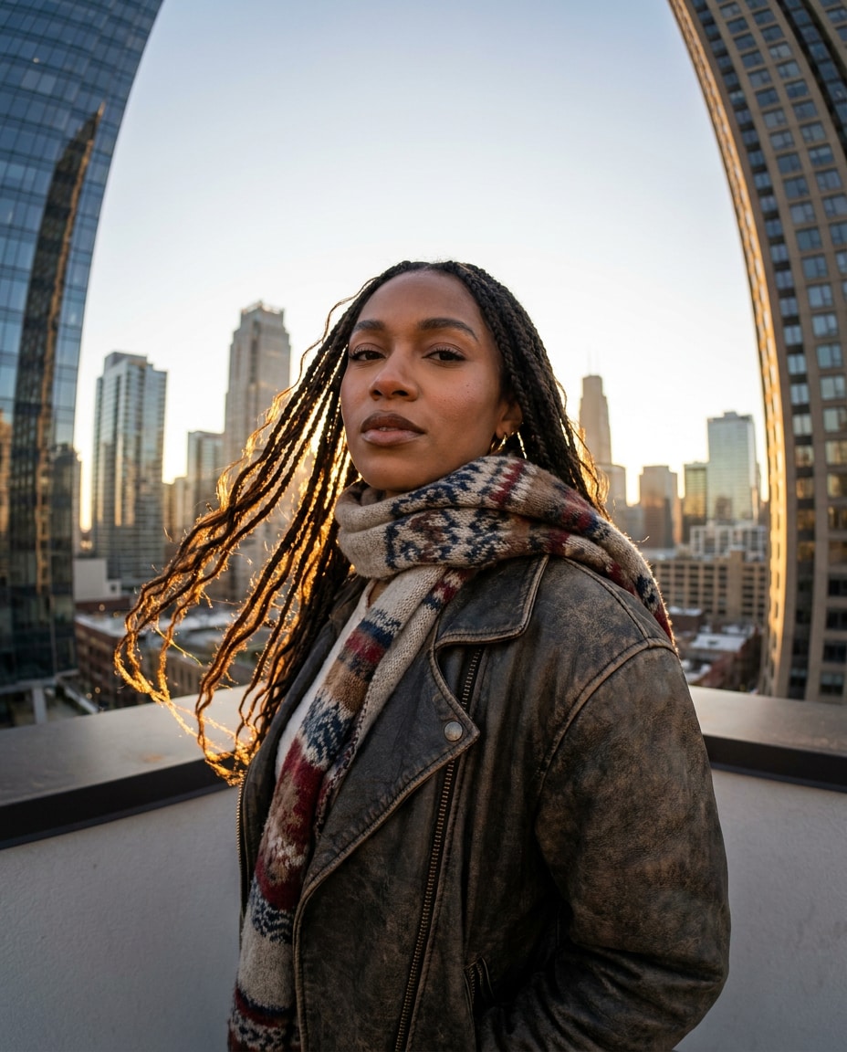 city rooftop wind photo