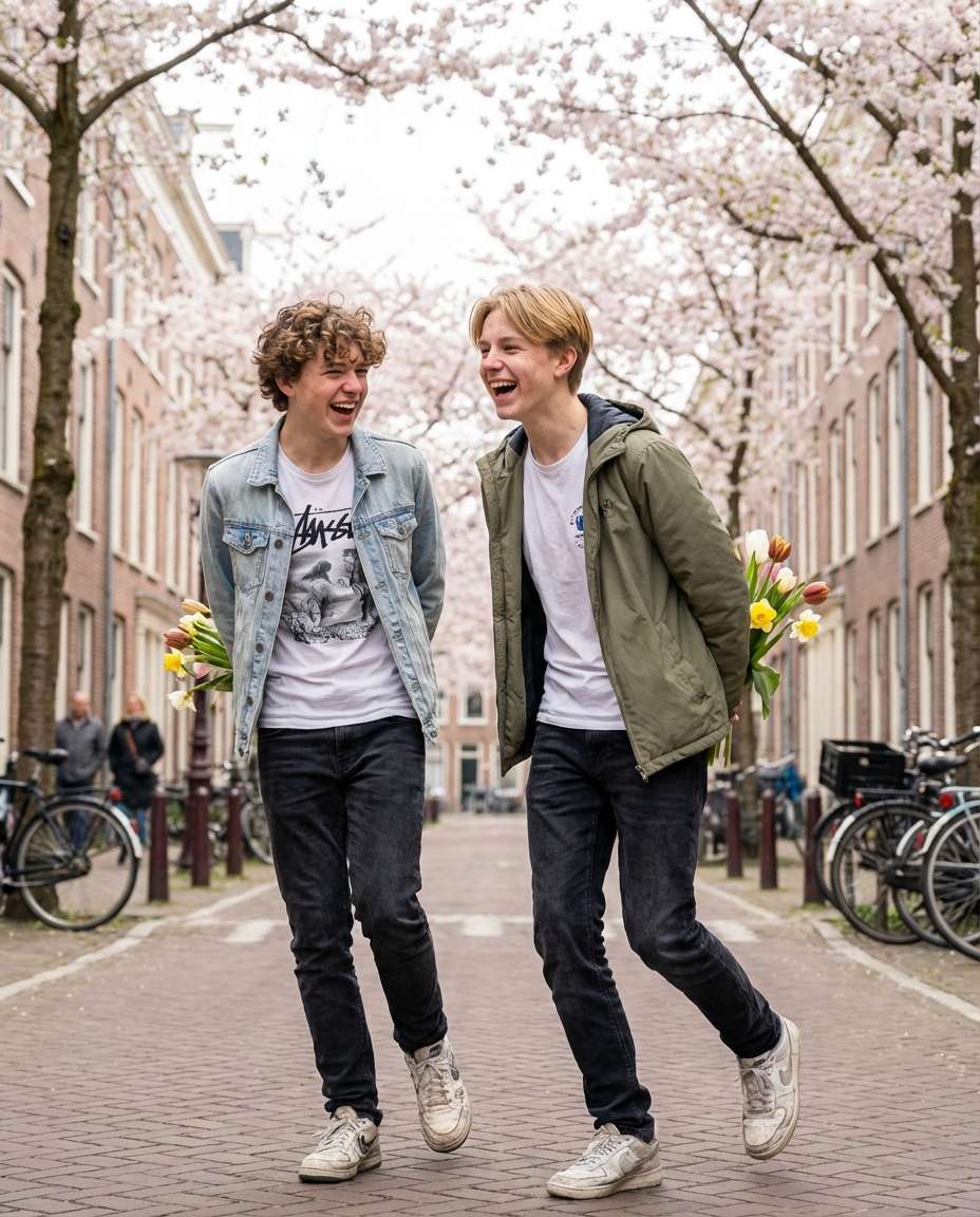 best friends run photo