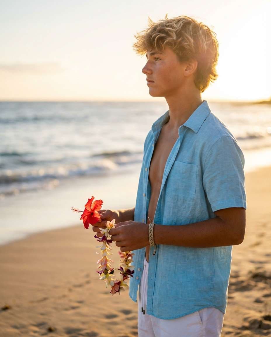 beach florals sunset photo
