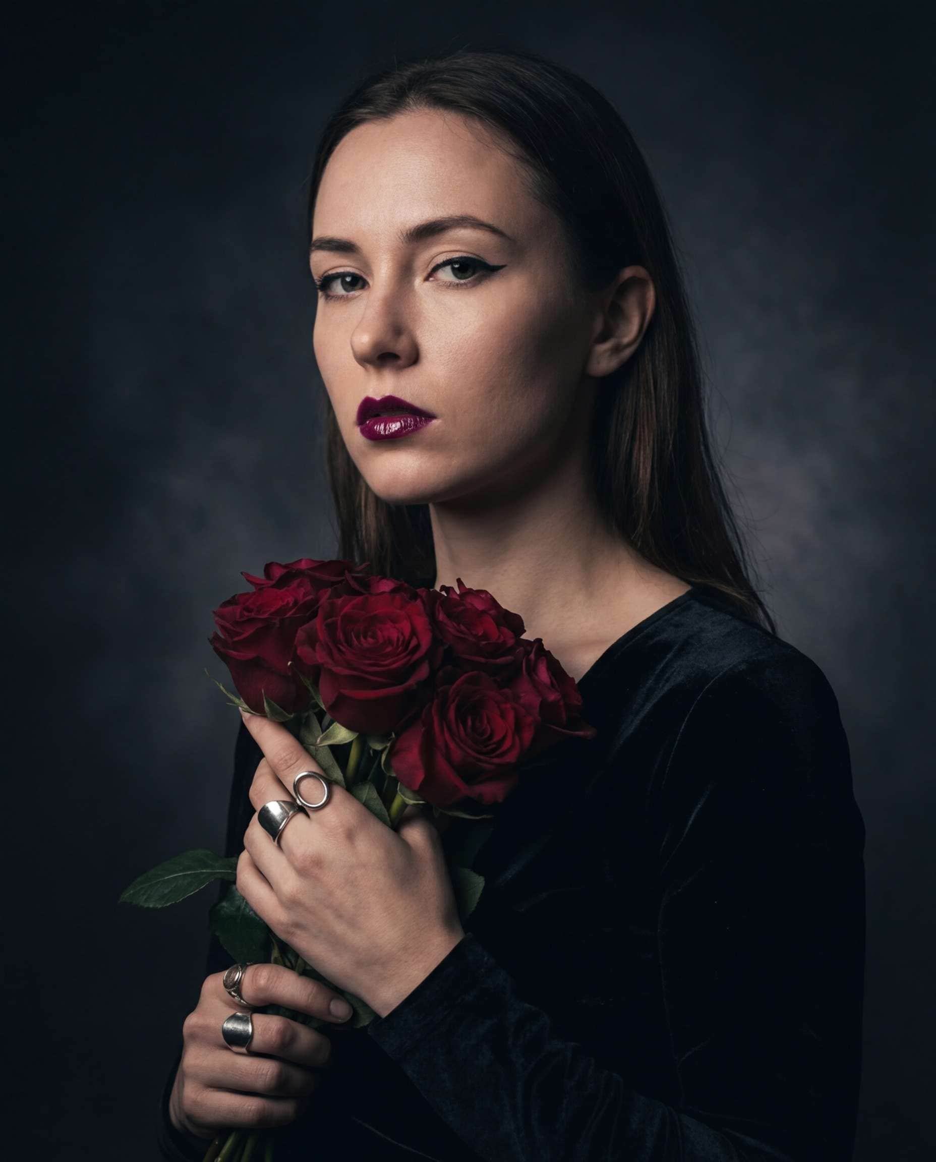 dramatic black roses photo