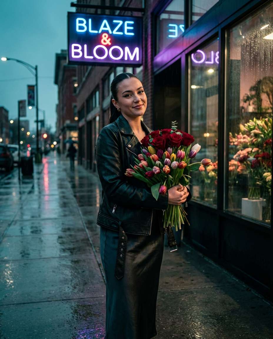 neon shop night photo
