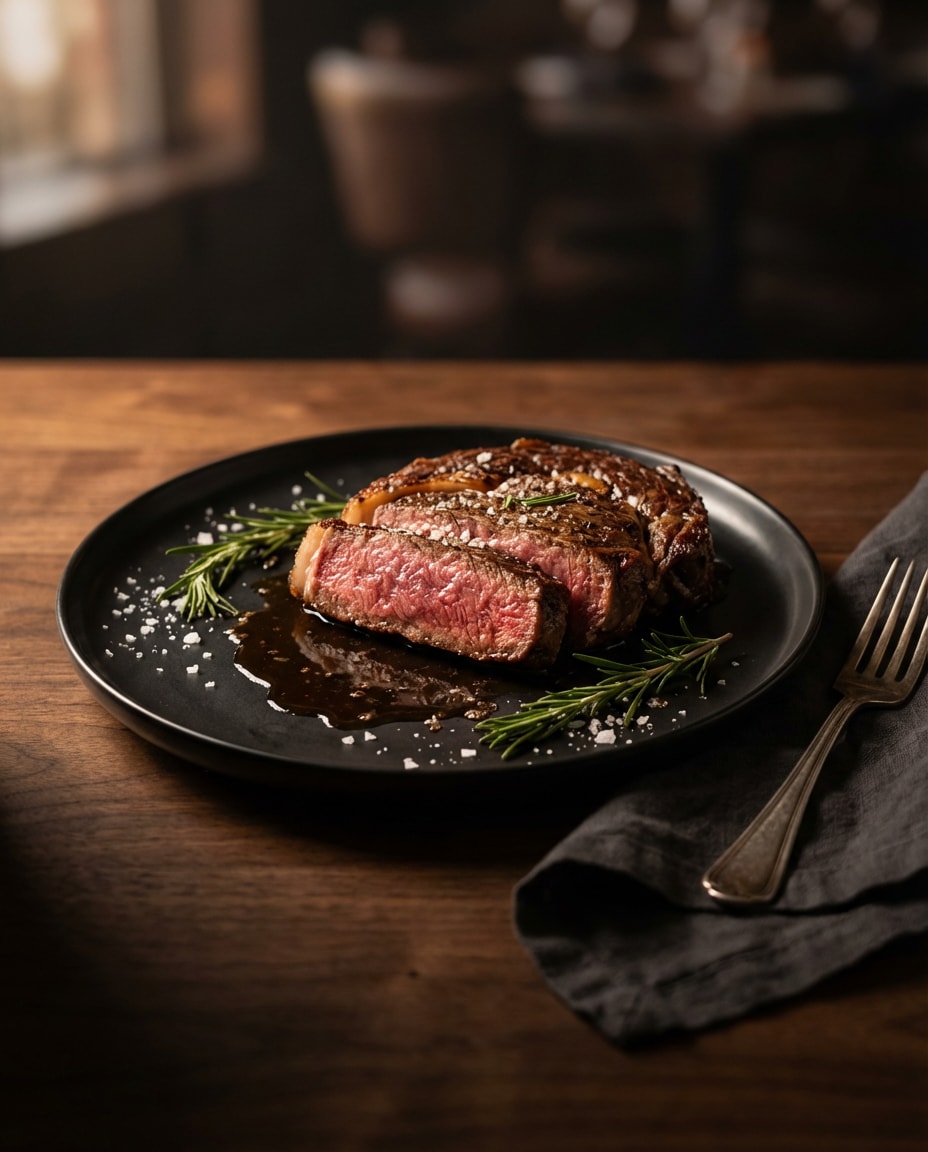 moody steak sizzle photo