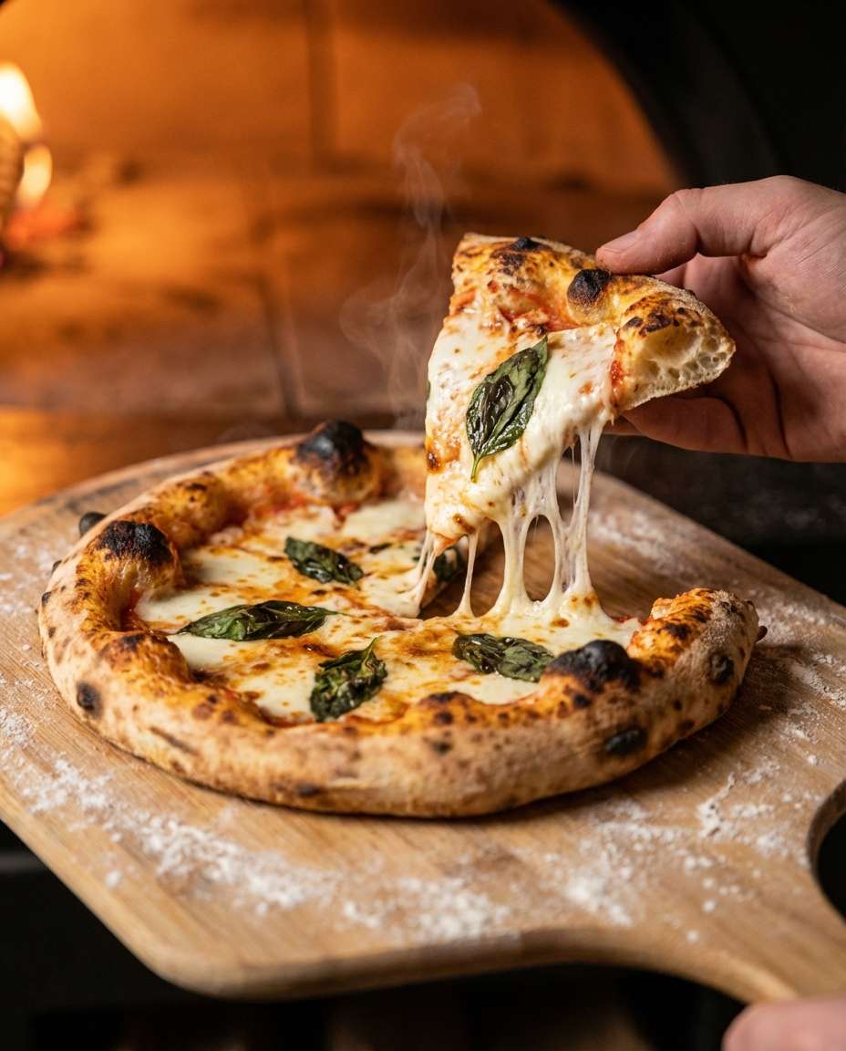 pizza slice pull photo