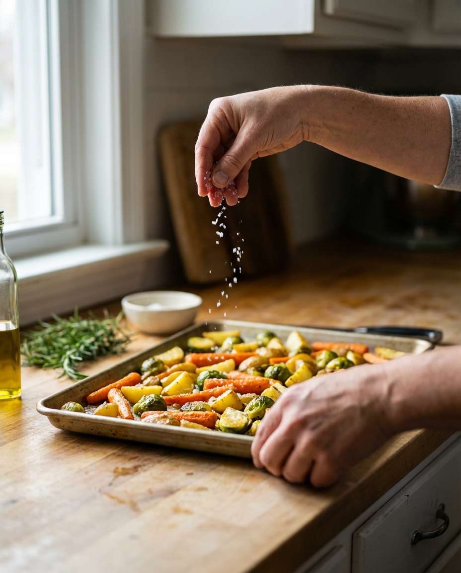 hands sprinkle salt photo