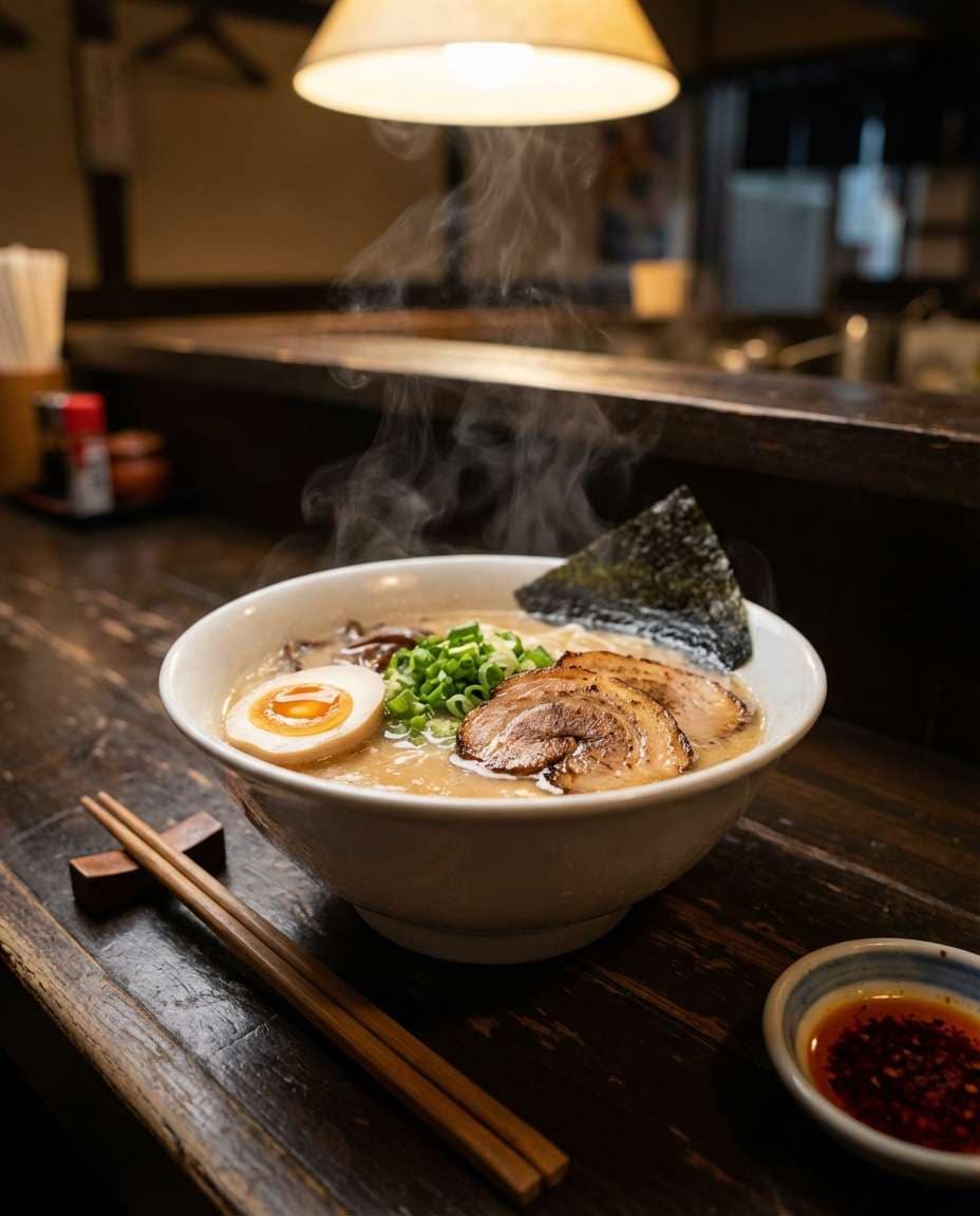 ramen steam closeup photo