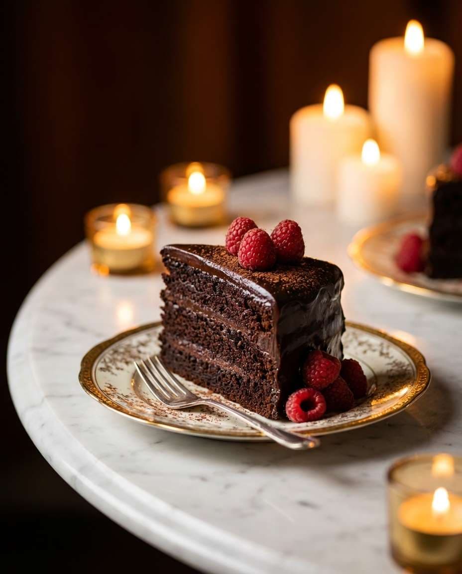 chocolate cake glam photo