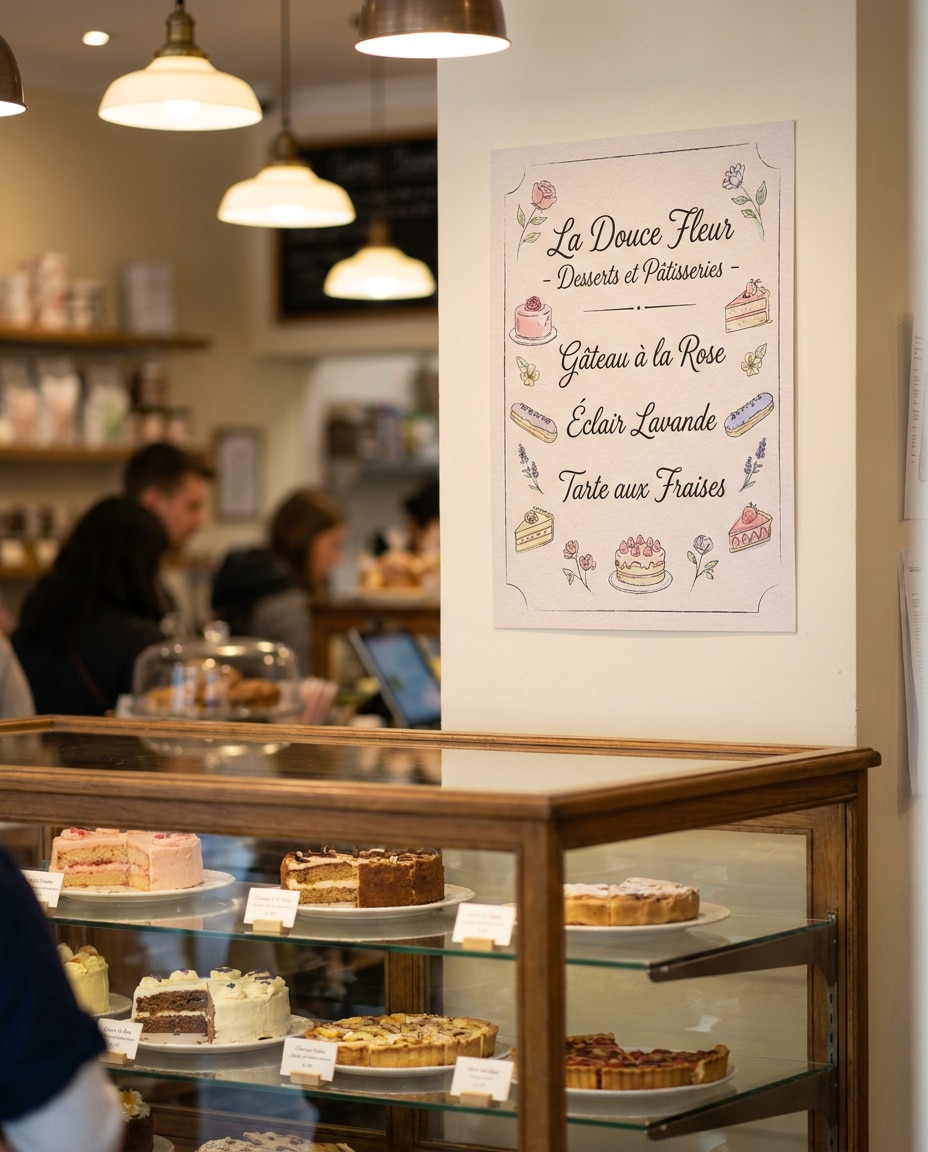 dessert menu typography photo
