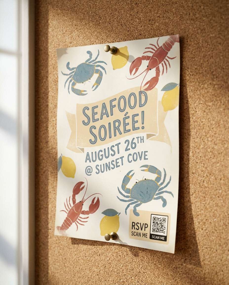 postcard dinner invite photo