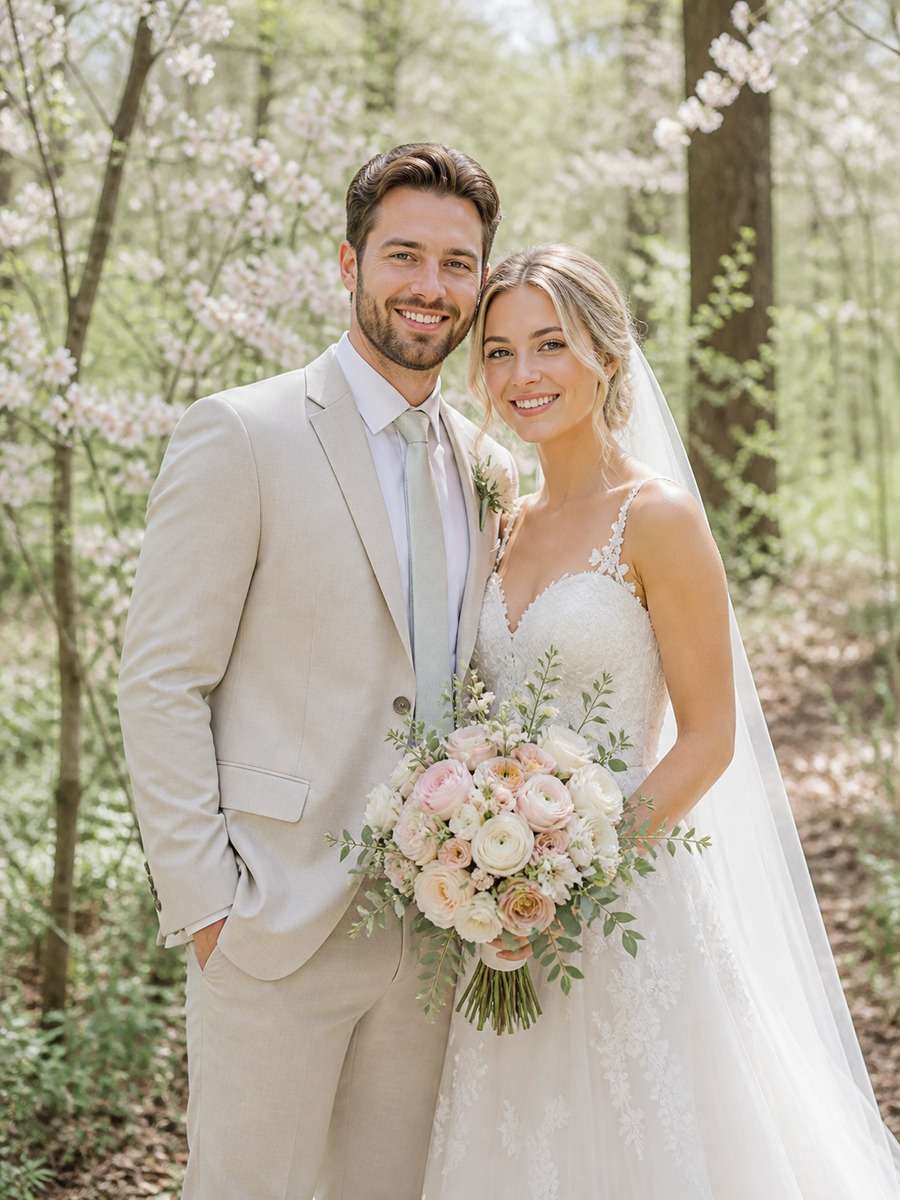 Soft Spring Woodland Wedding photo