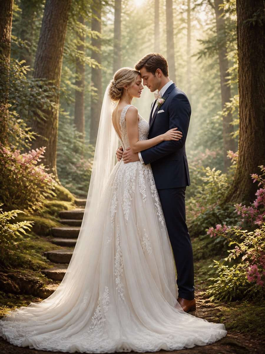 Storybook Woodland Newlyweds photo