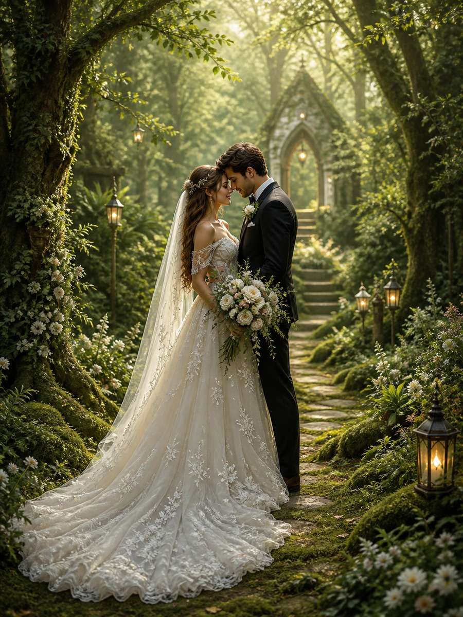 Fairytale Moss Path Wedding photo