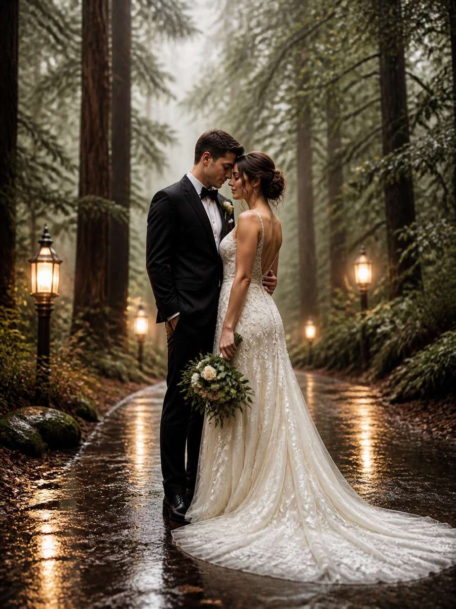 Rain-Kissed Forest Romance photo