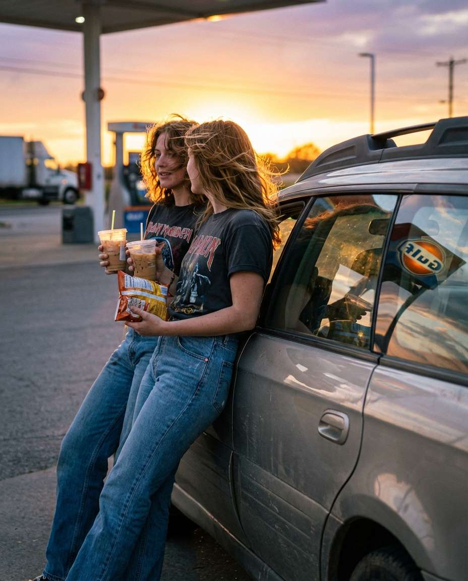 road trip gas stop photo