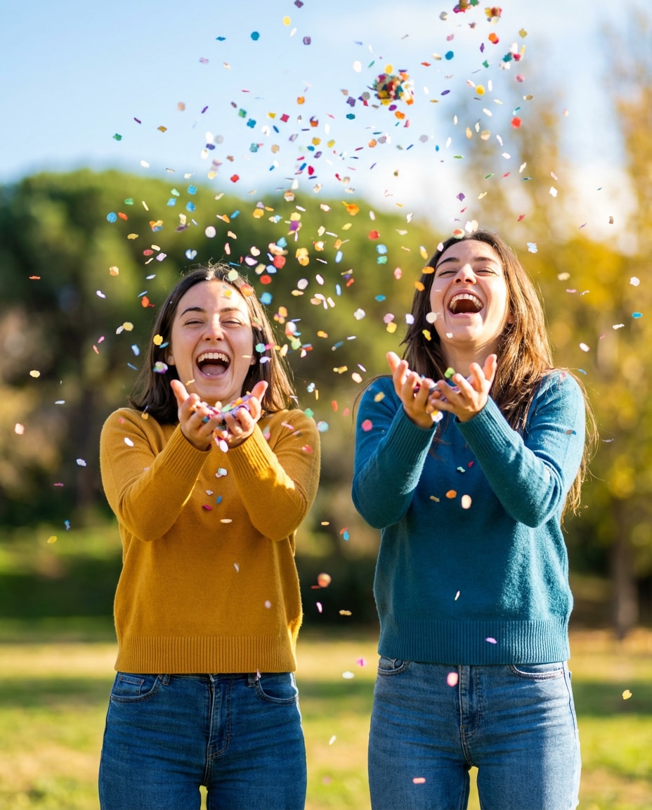 friends and confetti photo