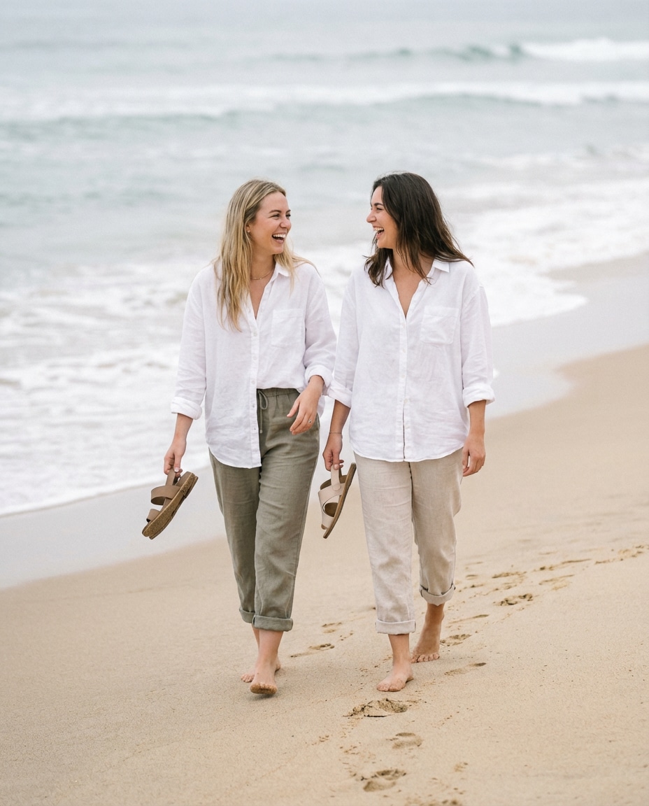 beach walk candid photo