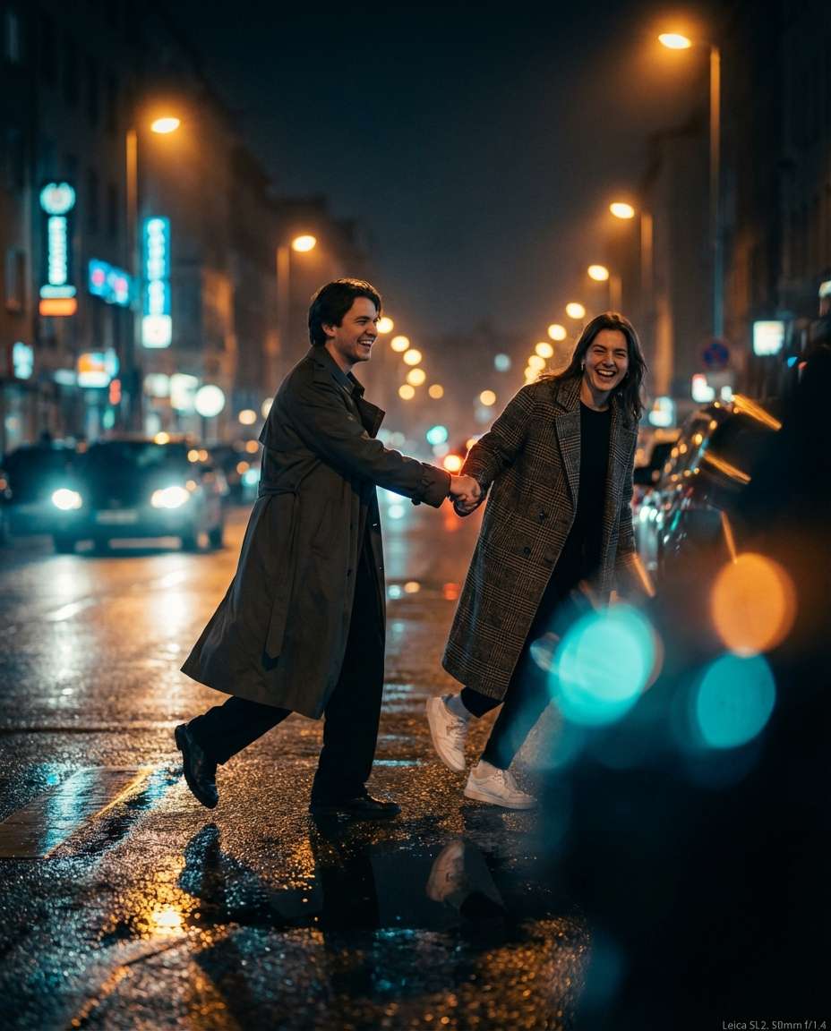 city night crosswalk photo