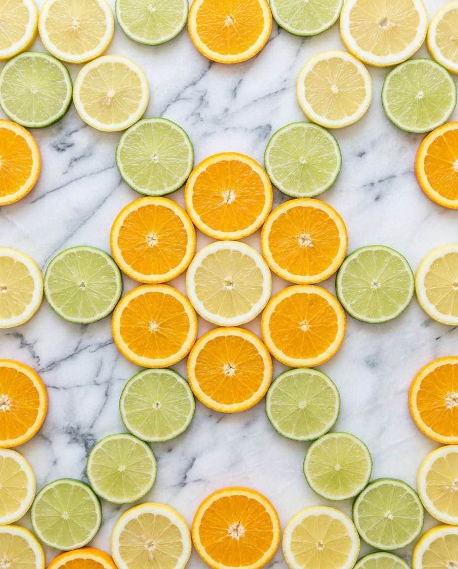citrus flat lay pattern photo