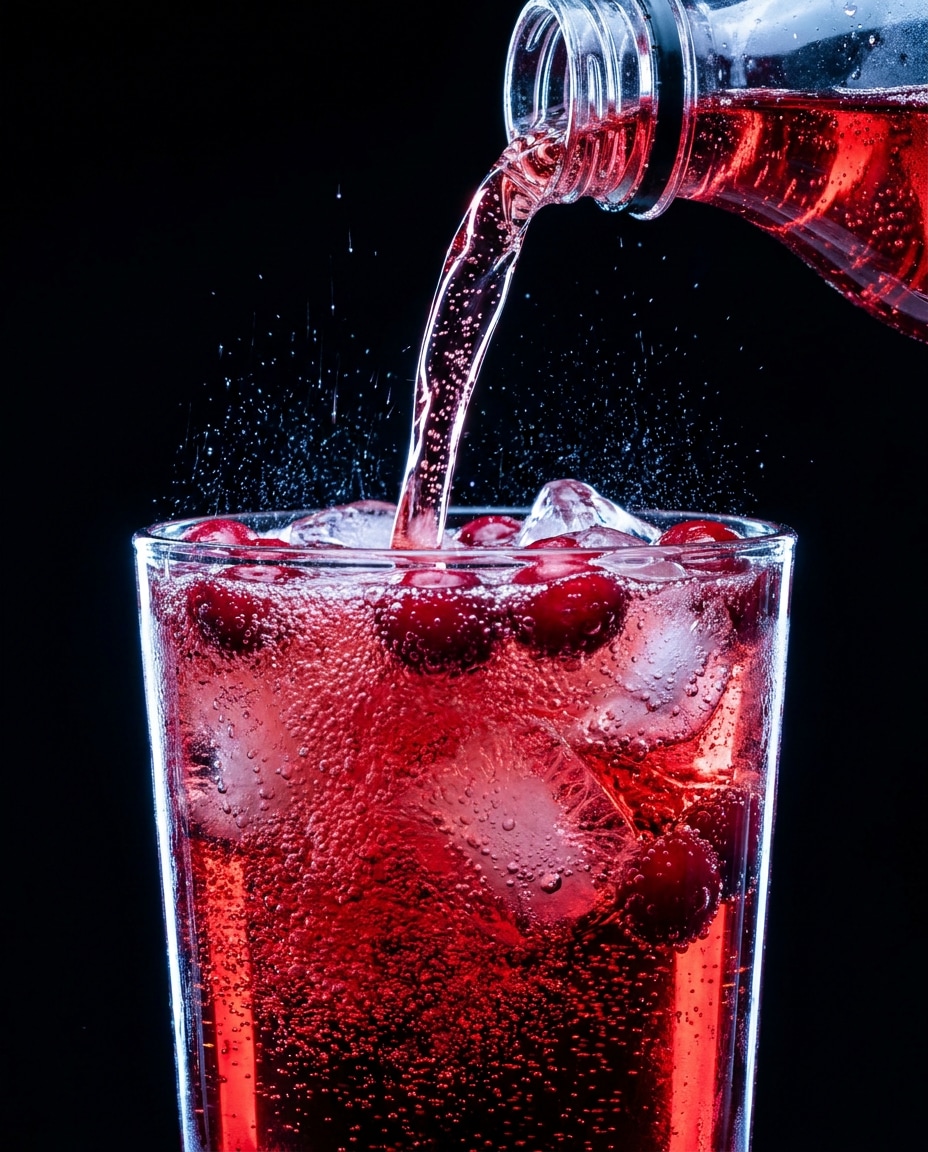 cranberry soda pour photo